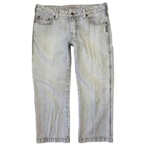 Vintage Silver Jeans Womens 31 Striped Carpenter Wide Leg Baggy Y2k Punk Grunge